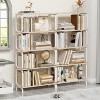 White 5-Tier Industrial Bookshelf, Rustic Brown Tall Bookcase with Open Wood & Metal Design - Vintage Storage Organizer for Books - 3 of 4