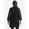 Jessica London Women's Plus Size Rib Lace Sleeve Cardigan - 3 of 4