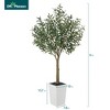 DR.Planzen 5-8FT Adjustable Artificial Olive Tree - UV Resistant Fake Plant in 15.7-22.7" Tall Planter (B/W/Coffee) for Indoor/Outdoor - 3 of 4