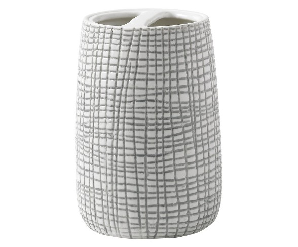 Cestino Toothbrush Holder Gray/White - Cassadecor