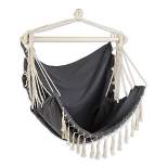 Outdoor Hammock Chair with Fringe Trim - Gray - Zingz & Thingz