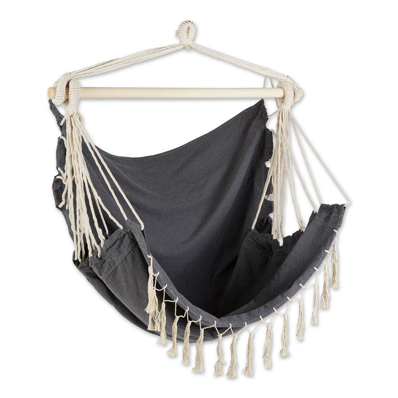Outdoor Hammock Chair with Fringe Trim - Gray - Zingz &#38; Thingz, 1 of 11