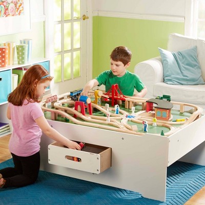 Melissa & Doug Deluxe Wooden Multi-Activity Play Table - For Trains, Puzzles, Games, More