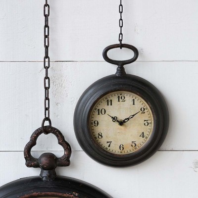 Park Hill Collection Pocket Watch Wall Clock Small