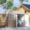 Outsunny Outdoor Storage Shed, Extra Large Metal Garden Shed with Lockable Doors, Cottage Style 4-Pane Window & Vents - 3 of 4