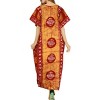 LA LEELA Women's Summer Holiday Beach Casual Dailywear Loose Caftan Maxi Night Evening Gown Loungewear Dashiki House Dresses for Women 3X-4X Red, Leaf - 3 of 4