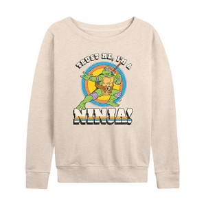 Women's - Teenage Mutant Ninja Turtles - Trust Me, I'm A Ninja Lightweight French Terry Wide Neck Long Sleeve Shirt - 1 of 4