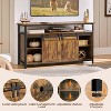 Yaheetech TV Cabinet for 65-inch TVs, Industrial TV Stand with Sliding Barn Doors，Rustic Brown - 4 of 4
