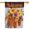 Northlight Flint Corn "Welcome" Fall Harvest Outdoor House Flag - 40" x 28" - 3 of 4