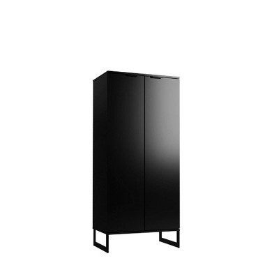Lexington 59'' Black Engineered Wood Mid-Century Bookcase