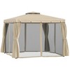 Resenkos Outdoor Garden Gazebo, Sunshade Gazebo Canopy,10' x 10' Patio Gazebo, Double Roof Outdoor Gazebo Canopy Shelter with Netting & Curtains,Khaki - 4 of 4