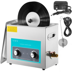 VEVOR Ultrasonic Vinyl Record Cleaner 6L 40kHz Knob Control Record Ultrasonic Cleaner 4 Records Vinyl Sonic Cleaner Stainless Steel Tank, Silver - 1 of 4