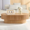 Gulches Modern Handcraft Drum Coffee Table - Oval Ellipse Table with Sturdy Pedestal for Living Room Bedroom, Easy Assembly - 4 of 4