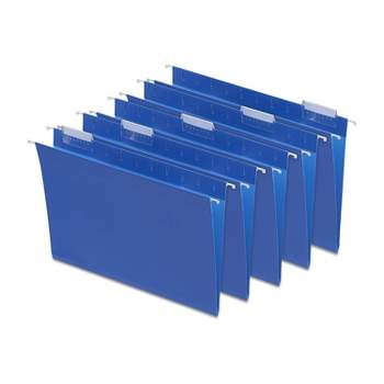 Staples Hanging File Folders 5-Tab Letter Size Blue 25/Box (163501) TR163501
