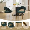 Velvet Dining Chair with Curved Open Back and Gold Metal Legs,Modern Upholstered Accent Chair for Kitchen or Dining Room-Baofuwish - 2 of 4