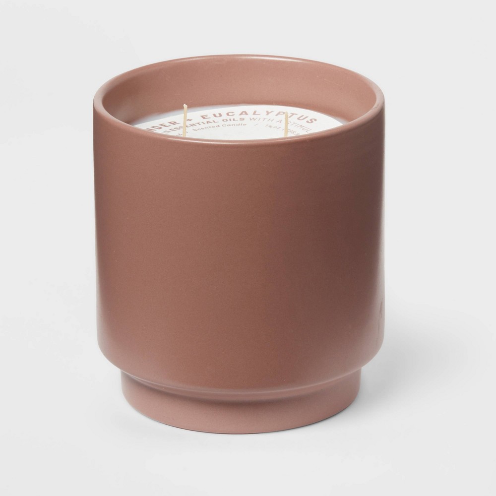 Photos - Other interior and decor 14oz Matte Ceramic Candle Lavender & Eucalyptus Lavender - Project 62™