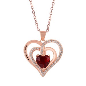 Anna-Kaci Zircon Crystal Rhinestone Jewelry Heart Pendant Necklace Perfect for Wife on Wedding Anniversary, Valentine's, or Mother's Day - 1 of 4