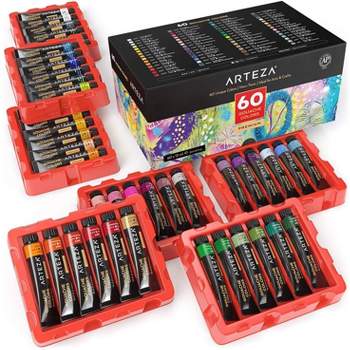 Arteza Gouache Paint Art Supply Set, 12ml Tubes- 60 Pack