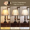 ROTTOGOON 22" Table Lamps Vintage Traditional Dual USB Charging Ports 3-Way Dimmable Bell Shape Faux Silk Shade 2-Pack - 2 of 4