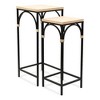 Cheung's Claudette Set of 2 Rattan Accented Wood & Metal Square Side Tables - 3 of 4