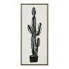 Kate and Laurel Sylvie 664 Cactus In Pot BW Framed Canvas by Teju Reval of SnazzyHues - 2 of 4