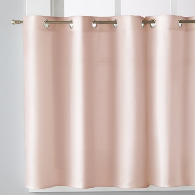 Blush Polyester Light-Filtering Grommet Kitchen Window Tier Pair