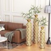 Gulches Glamorous Gold Distressed Metal Vase Set - 3D Triangle Design - 2 of 4