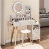 FONTOI 31.5"W/36.3"W Makeup Vanity Table Desk with Stool Capacity Storage Cabinet 5 Drawers for Woman Bedroom Dressing Room, White - 4 of 4