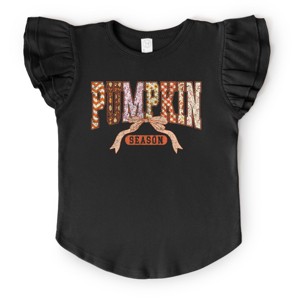 Pumpkin Season Patterns - Flutter Sleeve Graphic T-Shirt - 1 of 4