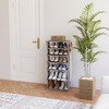 Shoe Rack 7 Tier Vertical Storage Organizer Double Row Narrow Metal Slim Shelf for Closet Entryway Bedroom - 4 of 4