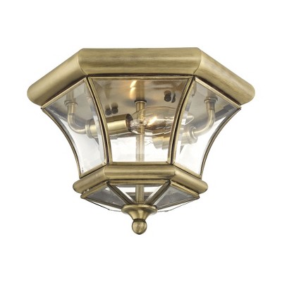 Livex Lighting Monterey/Georgetown 2 - Light Flush Mount in  Antique Brass