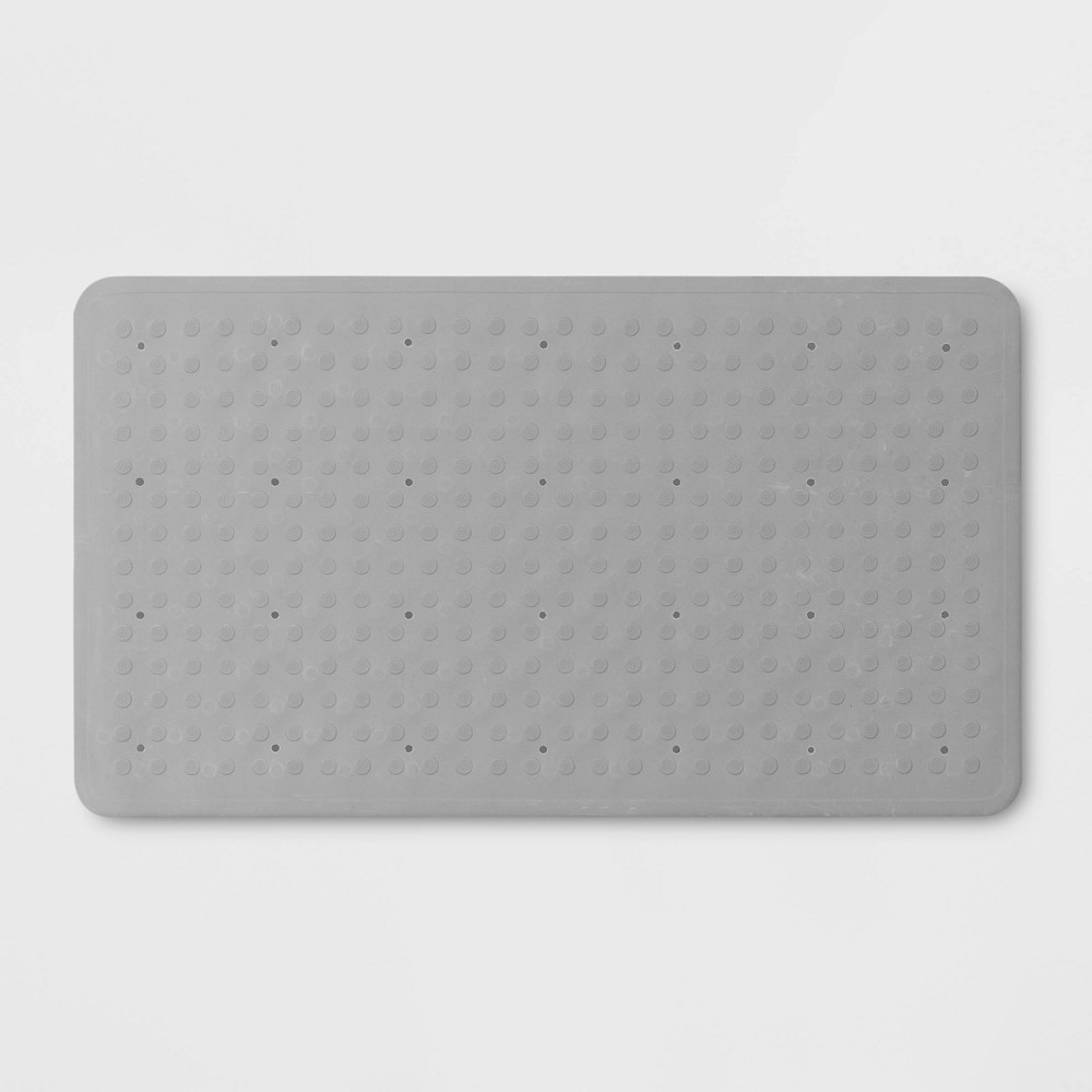 Photos - Other Bathroom Accessories 28"x16" Rubber Bath Mat Gray - Threshold™: Honeycomb Pattern, Non-Slip, Sa