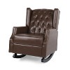 Unholstered Rocking Chair with PU Leather Accent Chair for bedroom living room-Christopher Knight Home - 2 of 4