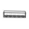 22" x 5" Contemporary Iron/Glass Five Light Candle Holder Black - Olivia & May: Elegant Mantel Decor, Indoor Use - 3 of 4