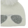 Women's Crystal Aviator Knit Hat With Real Fox Pom - Mitchie's Matchings - 3 of 3