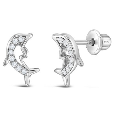Girls' Classic Setting Solitaire Screw Back Sterling Silver Earrings - 5mm - in Season Jewelry
