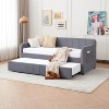 KTMBDW Daybed with Trundle, Twin Size Pull-Point Sofa Bed Frame with Trundle and Storage Pockets, Upholstered Daybed for Bedroom, Living Room - 4 of 4