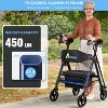 Lycvki Heavy Duty Foldable Rollator Walkers for Seniors with Adjustable Padded Seat and Handle - 2 of 4