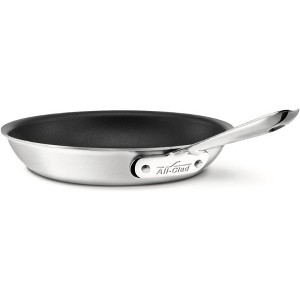 All-Clad D5 5-Ply Stainless Steel Nonstick Fry Pan 10 Inch Induction Oven Broiler Safe 500F Pots and Pans, Cookware Silver - 1 of 3