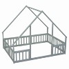 CAVINAS Full Size Wood House-Shaped Montessori Bed,Modern Floor Bed with Safety Guardrails,Toddler Bed for Bedroom - 4 of 4