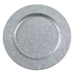 Saro Lifestyle Polished Galvanized Charger, 13" Ø Round, Silver (Set of 4)