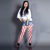 Skeleteen Candy Cane Striped Tights - Red and White Diagonally Striped Nylon Stretch Pantyhose Stocking Accessories for Every Day Attire and Costumes - 4 of 4