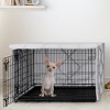 Sweet Jojo Designs Dog Crate Kennel Cover 24in. Boho Fringe White and Grey - 2 of 4