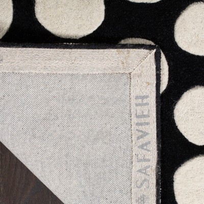 Ivory and Black Hand-Tufted Wool Area Rug