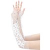 INSPIRE CHIC Women's Lace Floral Pearl Bowknot Polka Point Arm Fingerness Length Sleeves for Elegant Bridge Wedding Gloves 1 Pair - 4 of 4