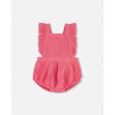 Girls Swiss Dot Muslin Romper - Deux par Deux
