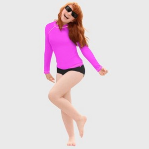 City Threads Girls UPF 50+ Long Sleeve Rashguard - USA-Made - 1 of 4