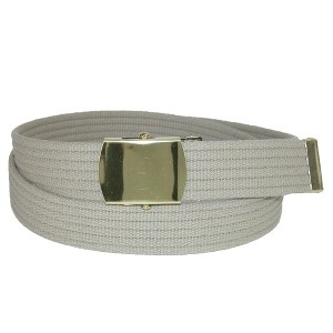 CTM Big & Tall Ribbed Fabric Belt with Brass Tone Buckle - 1 of 4