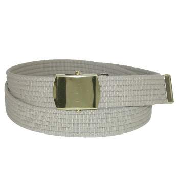 CTM Big & Tall Ribbed Fabric Belt with Brass Tone Buckle