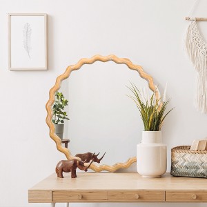 Spassway 28" x 28" Versatile Decorative Mirror Wall Art for Bathroom Living Room Bedroom Entryway Office Home Office Decor Antique Natural Available - 1 of 4